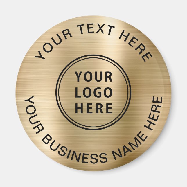 Business Logo Promotional Gold Magnet (Front)