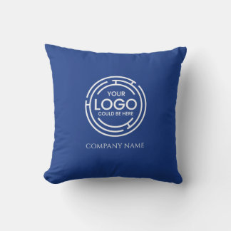 business Logo Promotional Marketing Blue Cushion