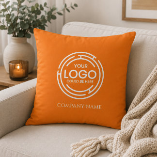 business Logo Promotional Marketing Orange Cushion