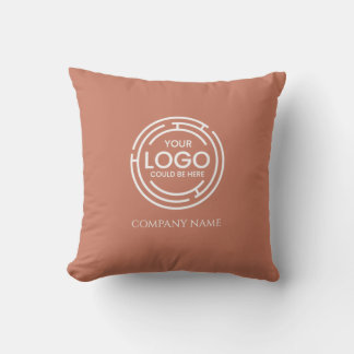 Business Logo promotional Marketing Terracotta Cushion
