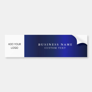 Business Logo Promotional Navy Blue Metallic Bumper Sticker