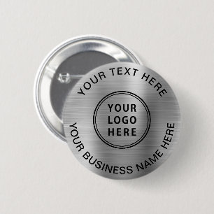 Business Logo Promotional Silver 6 Cm Round Badge