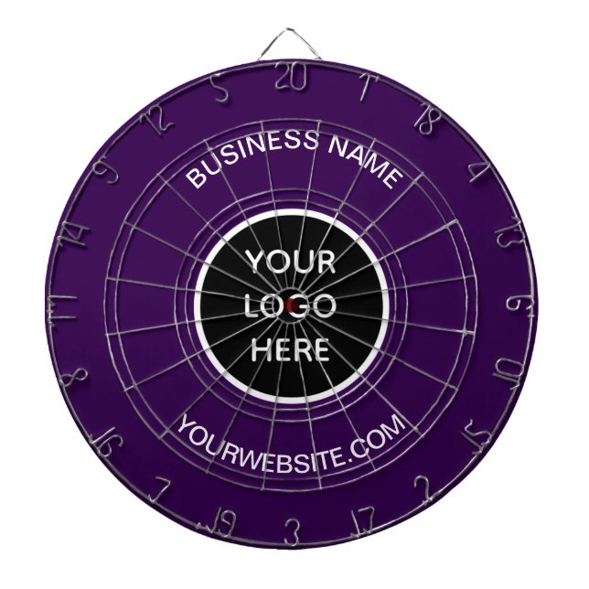 Business Logo Purple Company Promotional Modern Dartboard (Front)