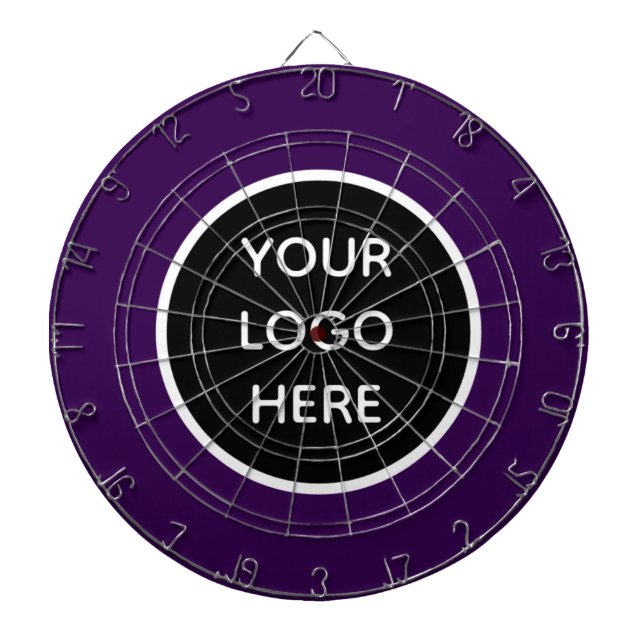 Business Logo Purple Company Promotional Modern Dartboard (Front)