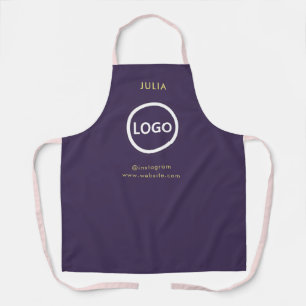 Business Logo Purple Employee Staff Name Apron