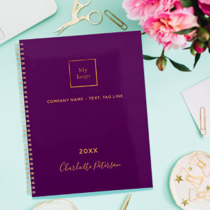 Business logo purple gold elegant monogram 2022 planner