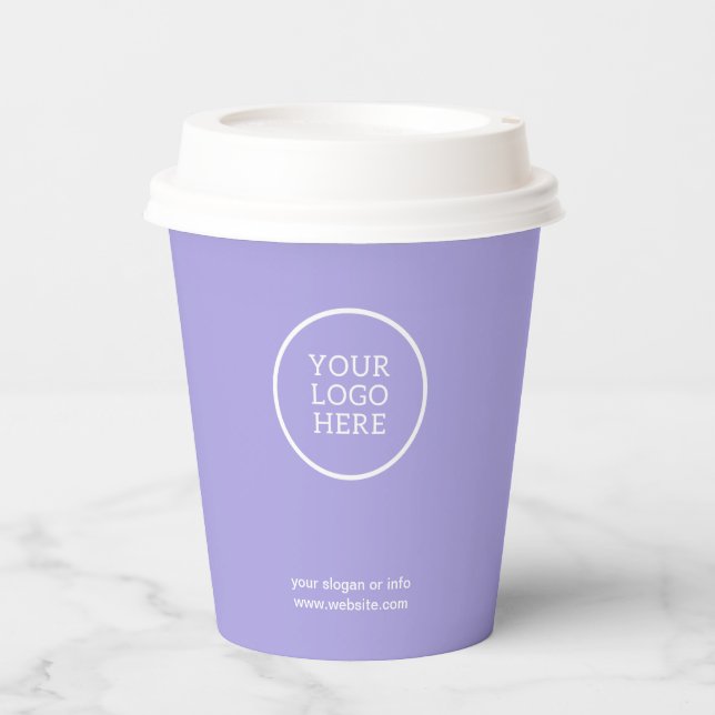 Business  Logo purple Modern Professional Paper Cups (Front)
