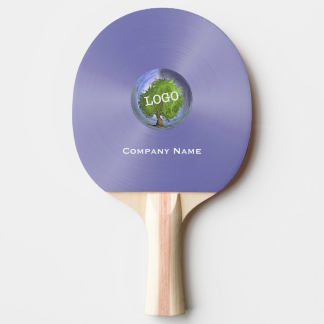 Business Logo Purple Ping Pong Paddle (Front)
