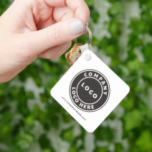 Business Logo QR Code and Company Website Key Ring