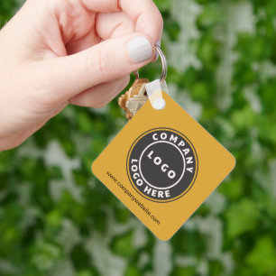 Business Logo QR Code and Corporate Website Staff Key Ring