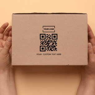 Business logo QR code and custom text  Rubber Stamp