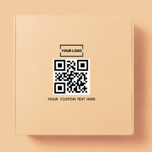 Business logo QR code and custom text  Rubber Stamp