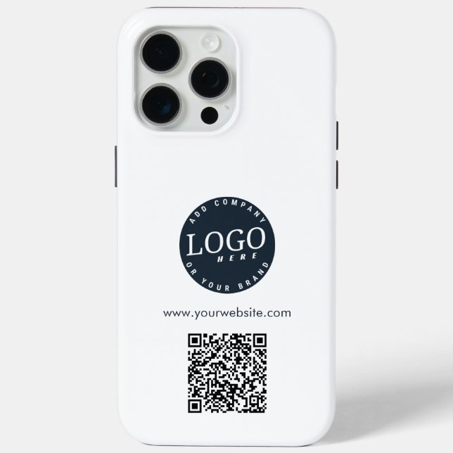 Business Logo QR Code and Website Custom Case-Mate iPhone Case (Back)