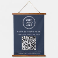 Business Logo QR Code Blue