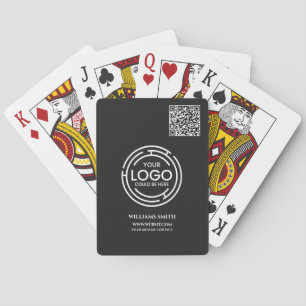  business Logo QR Code Branding Corporate Black  Playing Cards