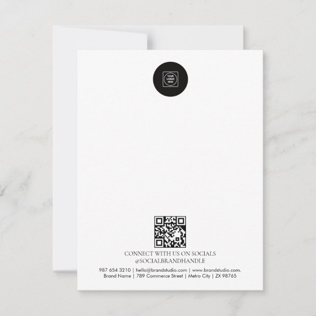 Business Logo QR Code Branding Note Card (Front)