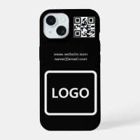 Business Logo QR Code Branding Simple iPhone Case