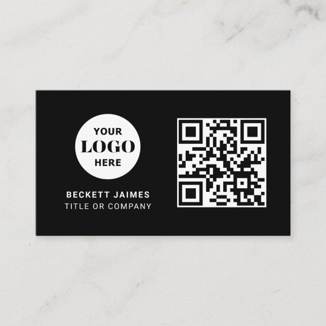 Business Logo QR Code Business Card (Front)