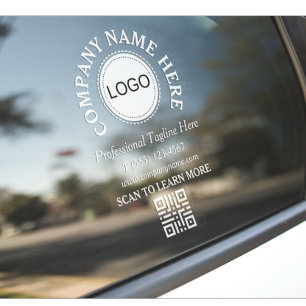 Business Logo QR Code Car Window Cling
