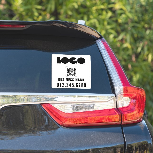 Business Logo & QR Code Car Window Vinyl Bumper St (Car Side)