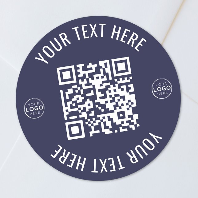 Business Logo QR Code Classic Round Sticker (Business Logo QR Code Classic Round Sticker)