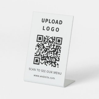 Business Logo QR Code Contactless Menu and website Pedestal Sign