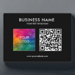 Business Logo QR Code Custom Template Horizontal Plaque<br><div class="desc">Upload Your Business Company Logo QR Code Here Add Text Elegant Modern Custom Template Horizontal Tabletop Plaque with Easel.</div>