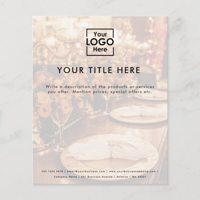 Business Logo QR Code Event Planning Faded Photo Flyer (Front)