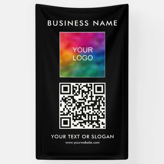 Business Logo QR Code Here Vertical Elegant Modern Banner (Vertical)