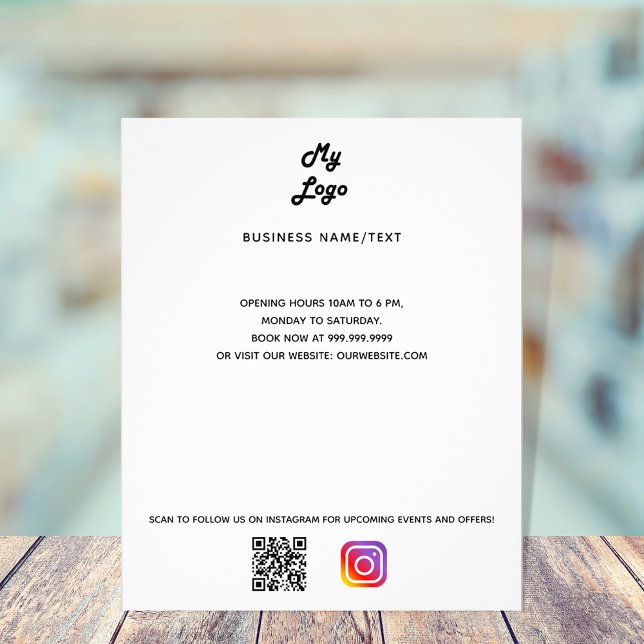 Business logo qr code instagram custom text flyer (Creator Uploaded)