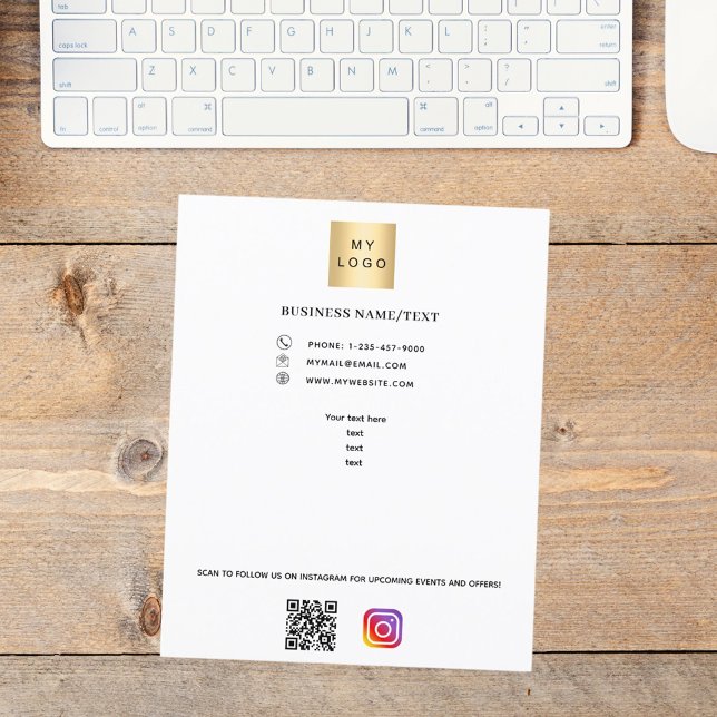 Business logo qr code instagram custom text flyer (Creator Uploaded)