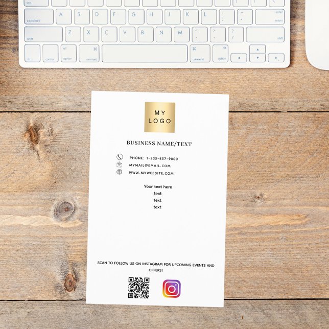 Business logo qr code instagram custom text flyer (Creator Uploaded)