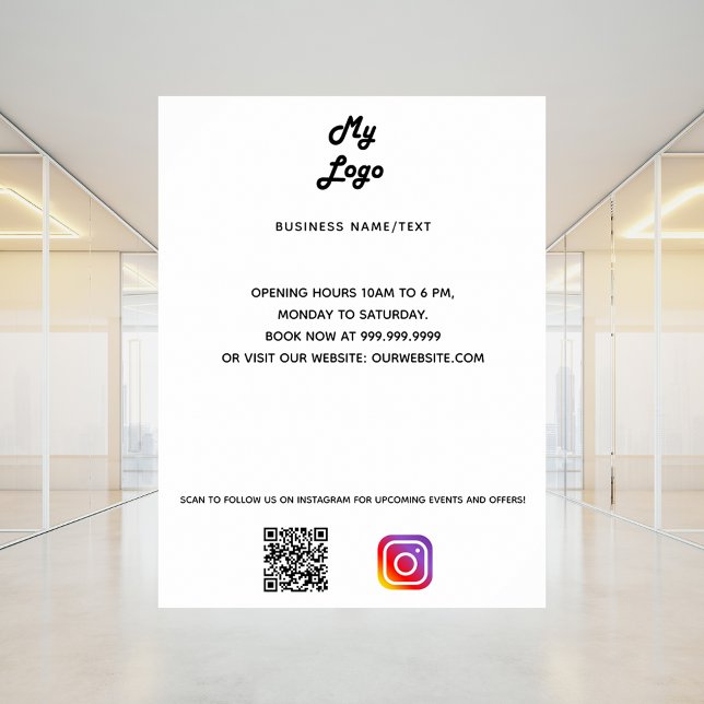 Business logo qr code instagram custom text poster (Creator Uploaded)