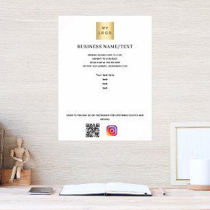 Business logo qr code instagram custom text poster