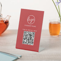 Business Logo QR Code Menu Restaurant Red