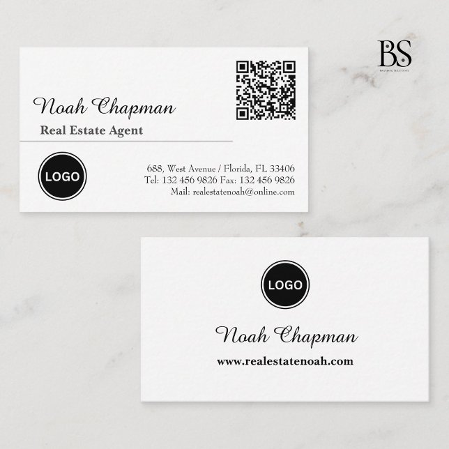 Business Logo QR code Professional Service Card (Business Logo QR code Professional Service Business Card)
