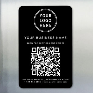 Business Logo QR Code Promotional Black Magnet
