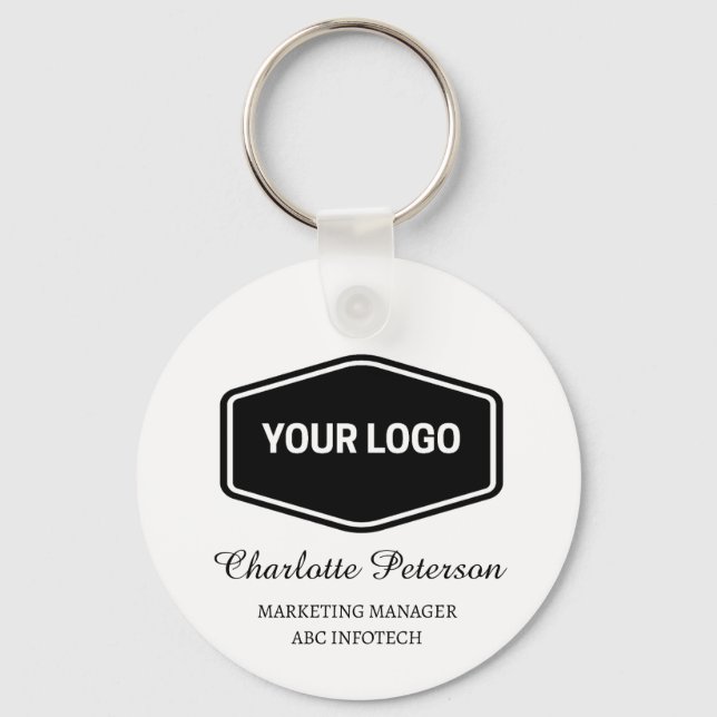  Business Logo & QR Code Promotional Key Ring (Front)