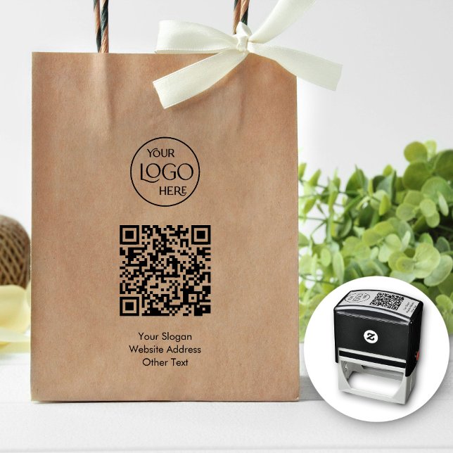 Business Logo QR Code Promotional Modern Self-inking Stamp (Creator Uploaded)