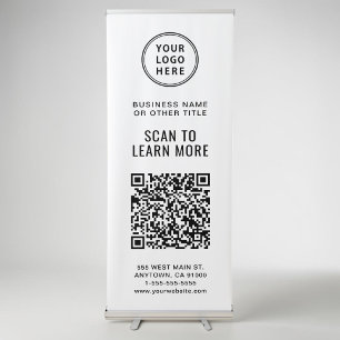 Business Logo QR Code Retractable Banner