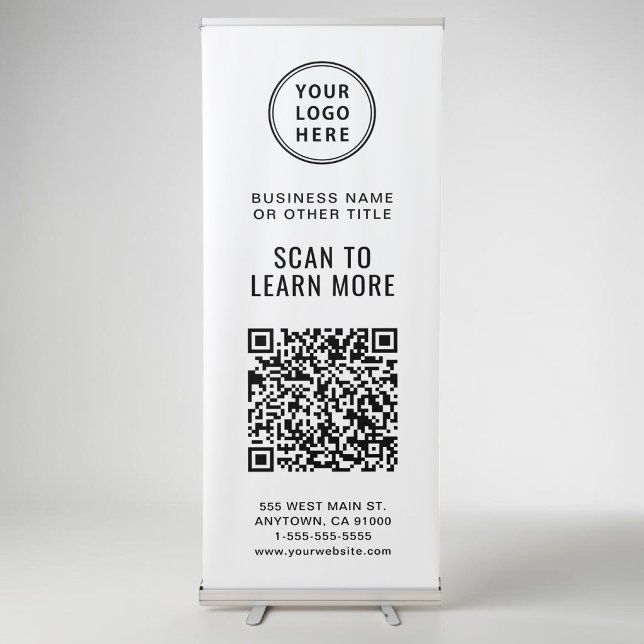 Business Logo QR Code Retractable Banner (Business Logo QR Code Retractable Banner)