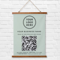 Business Logo QR Code Sage Green
