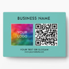 Business Logo QR Code Template Teal Blue Green