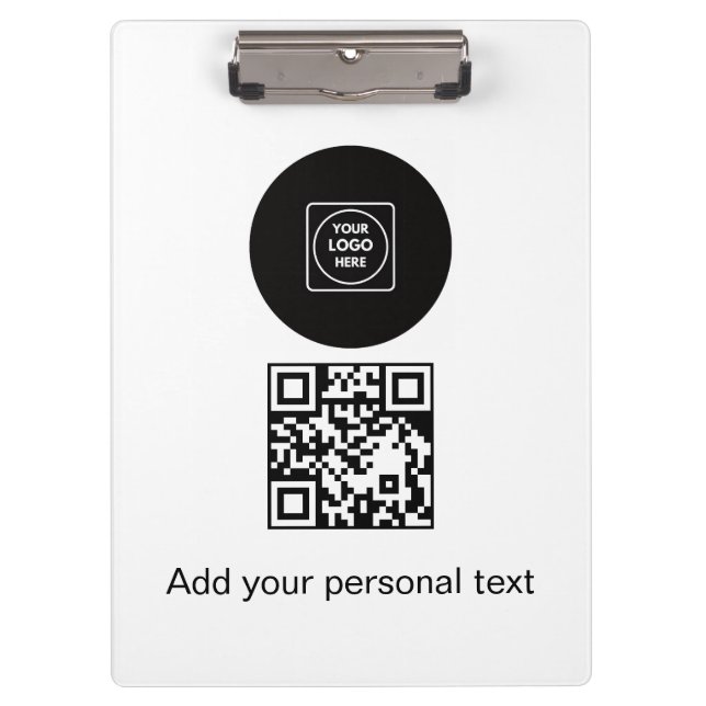 Business Logo QR Code Text clipboard (Front)
