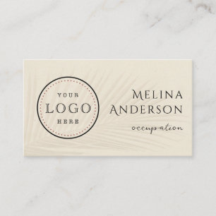 Business Logo QR Code Tropical Palm Business Card