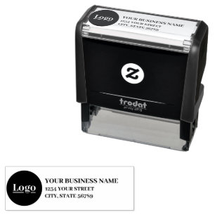 Business Logo Return Address Company Corporate Self-inking Stamp