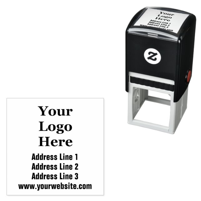 Business Logo Return Address Template Self-inking Stamp (In Situ)