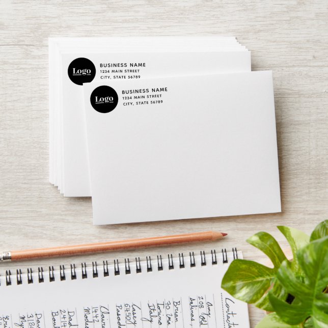 Business Logo Return Address White Envelope (Stacked)