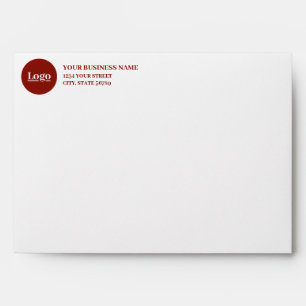 Business Logo Return Address Xmas Holiday White Envelope