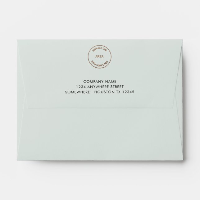 Business Logo  Return Name Address Powder A6 Envelope (Back (Top Flap))
